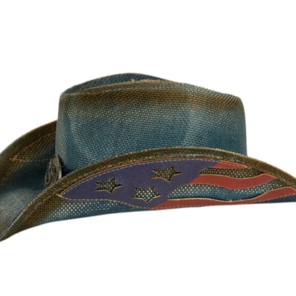 Men's Blue Cowboy Hat - Picture 3 of 4